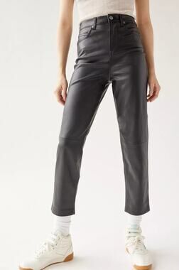 BLANKNYC Need You Tonight Vegan Faux Leather Cropped Pants Black Size 26 NWT